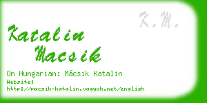katalin macsik business card